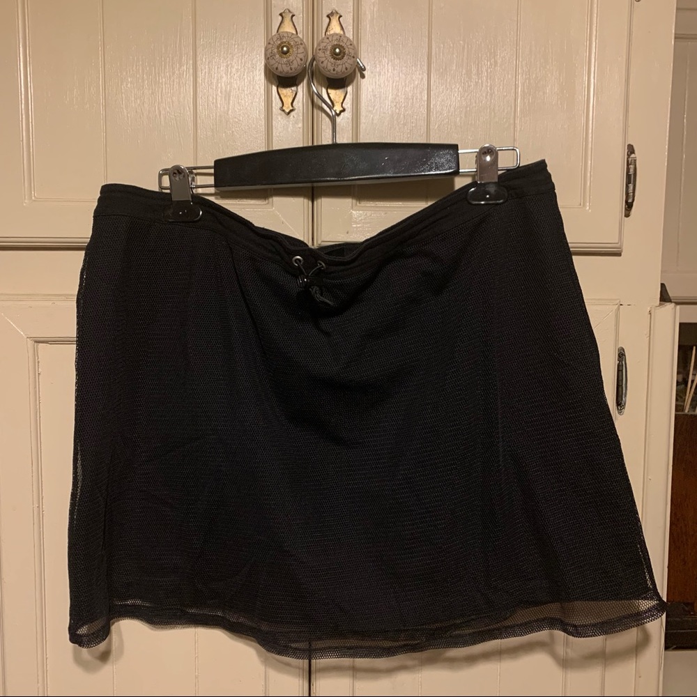 Black coverup casual Cotton/netted skirt - size XL